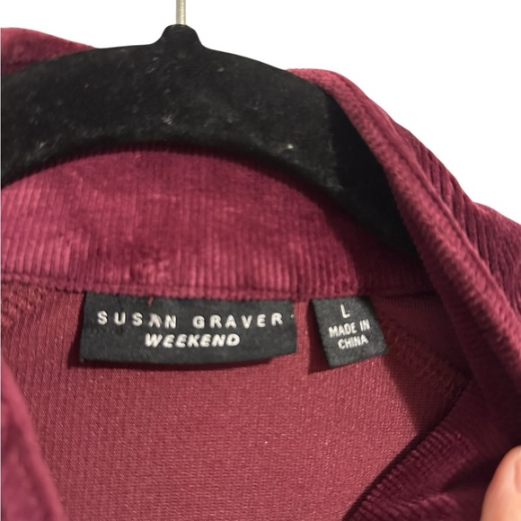 Susan Graver Weekend Ribbed Velour Zip Front Knit Vest Size Small Wine Color L - Picture 11 of 11